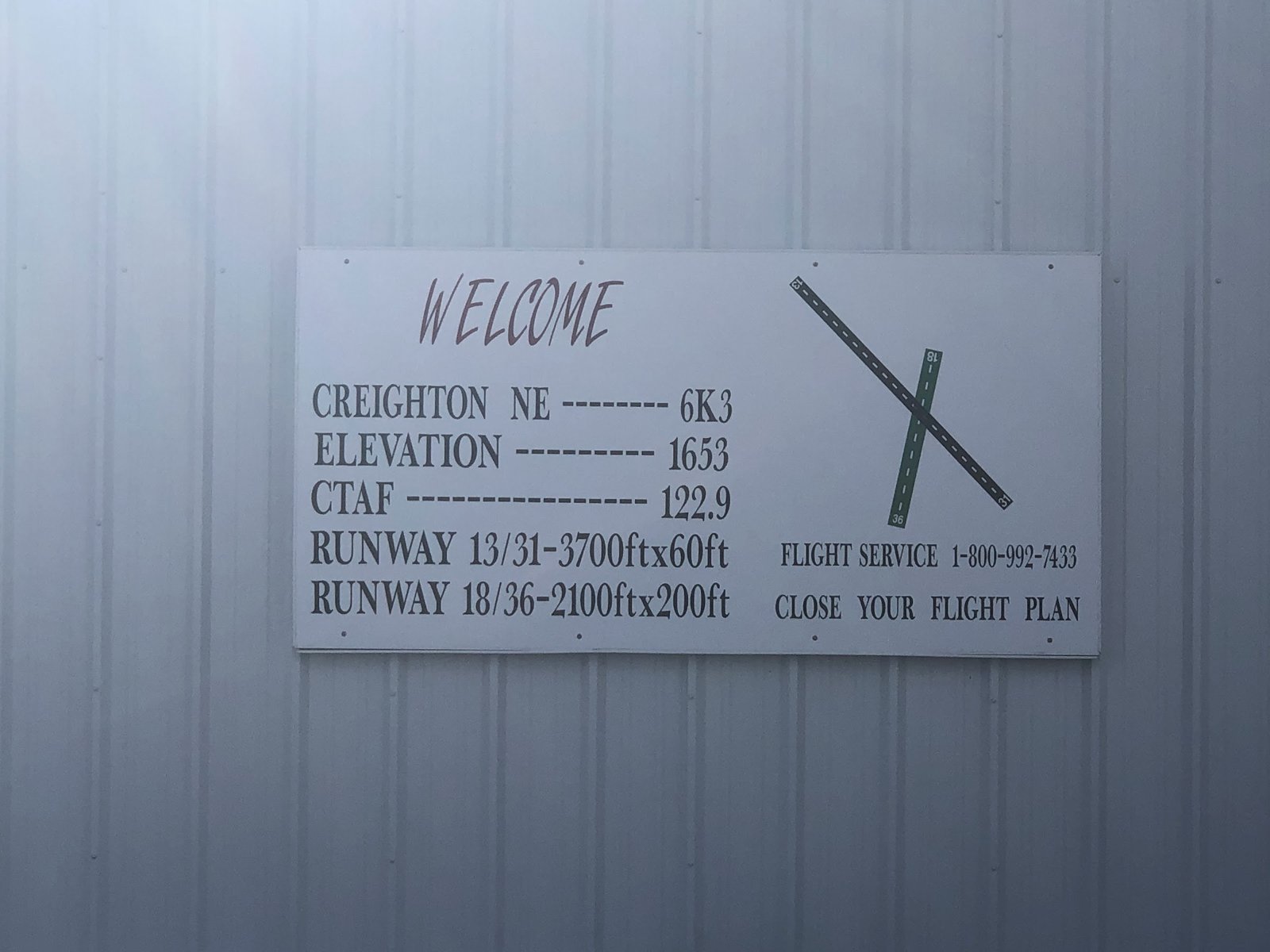 Creighton Municipal Airport sign, Creighton, Nebraska