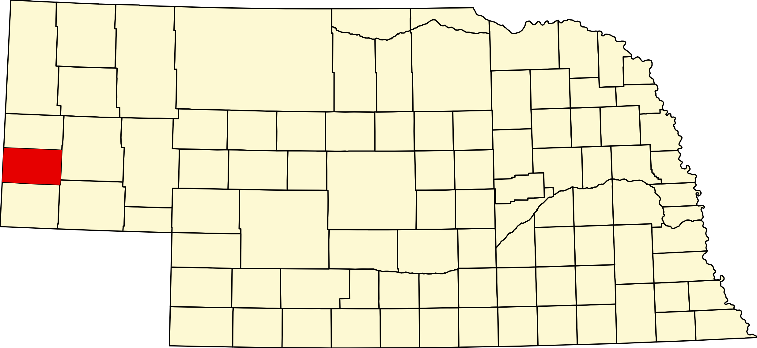 Map of Nebraska highlighting Banner County