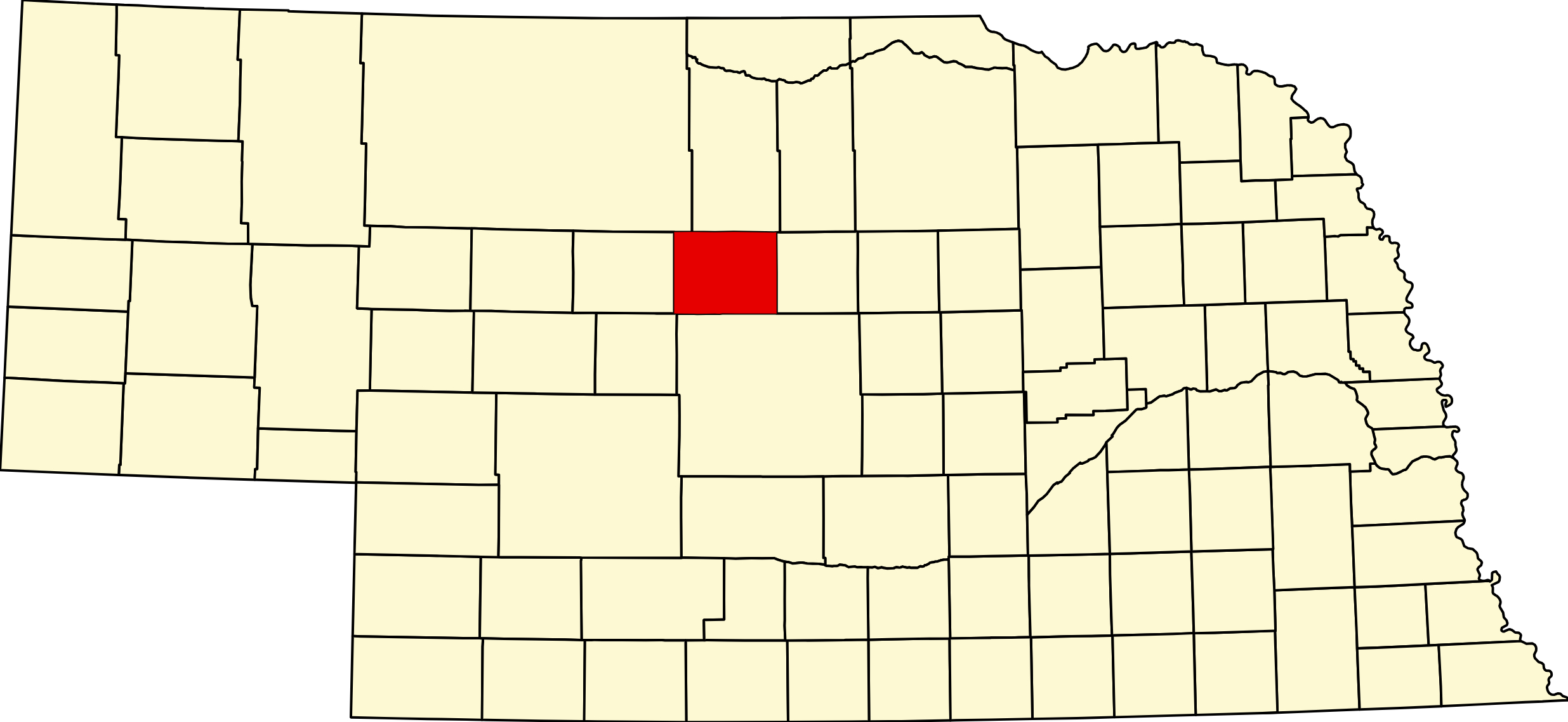 MapofNebraskahighlightingBlaineCounty Nebraska Directory Map of Nebraska highlighting Blaine County