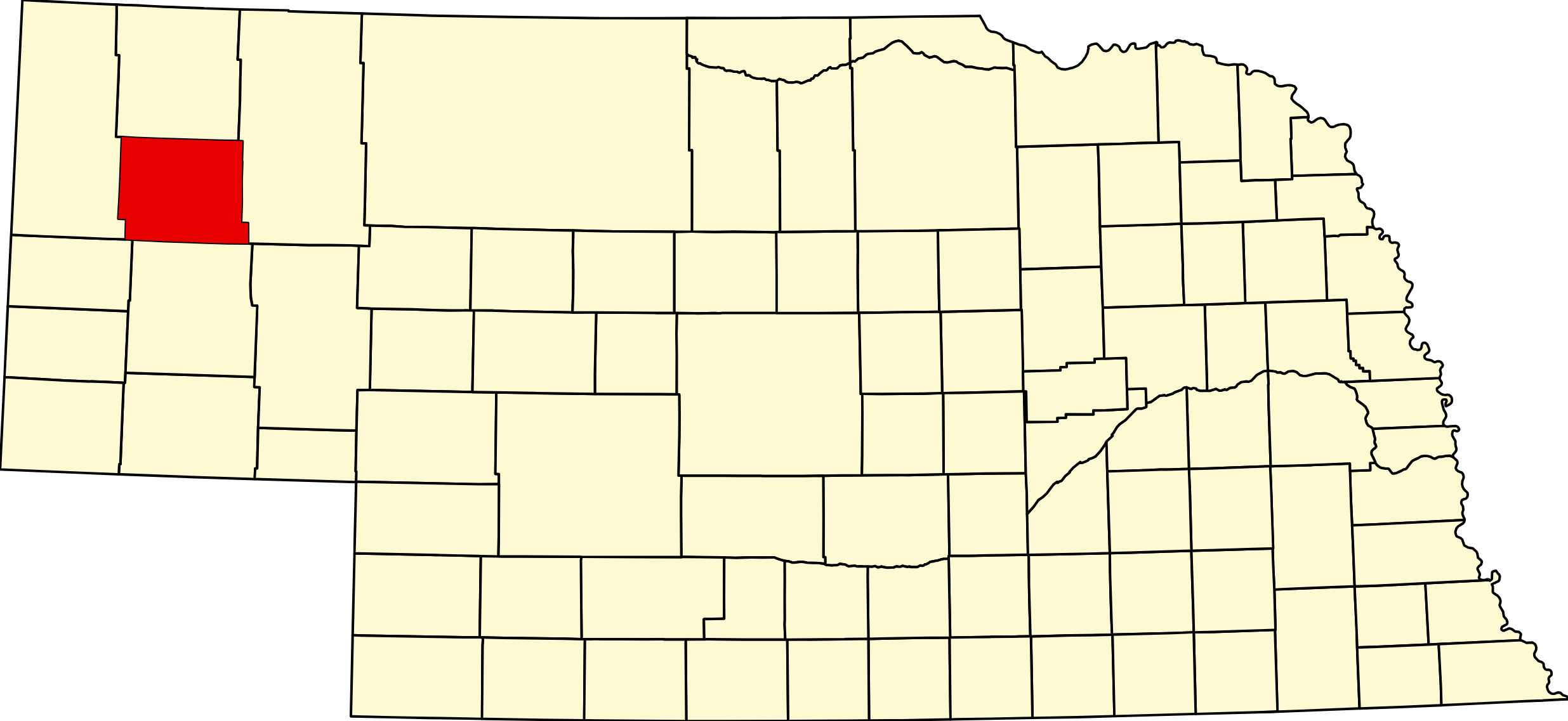 MapofNebraskahighlightingBoxButteCounty Map of Nebraska highlighting Box Butte County