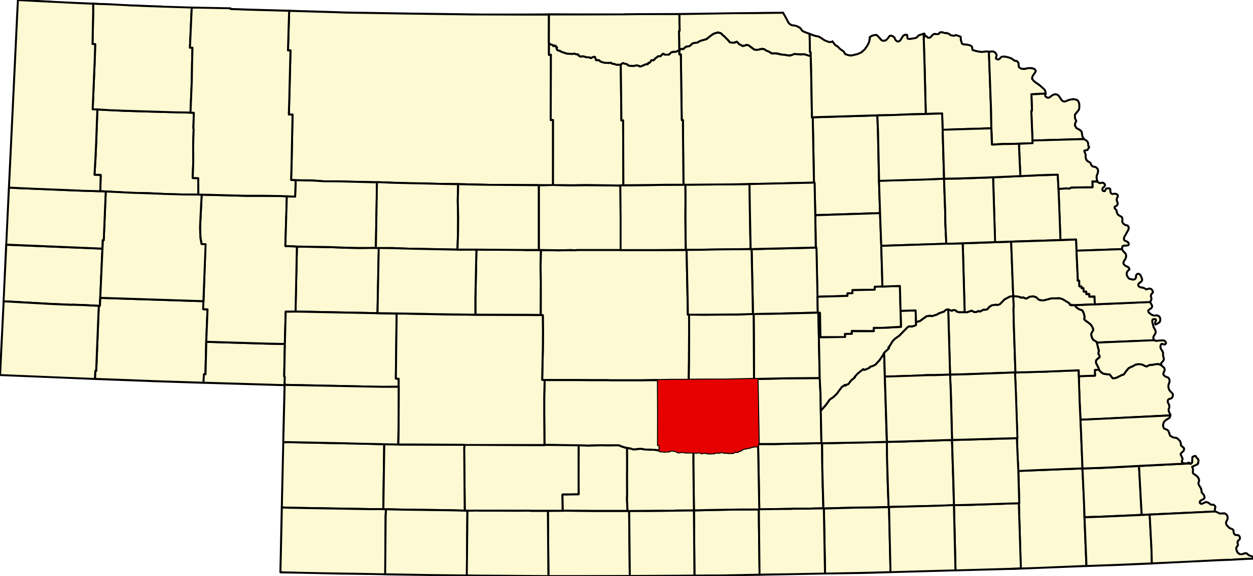 Map of Nebraska highlighting Buffalo County