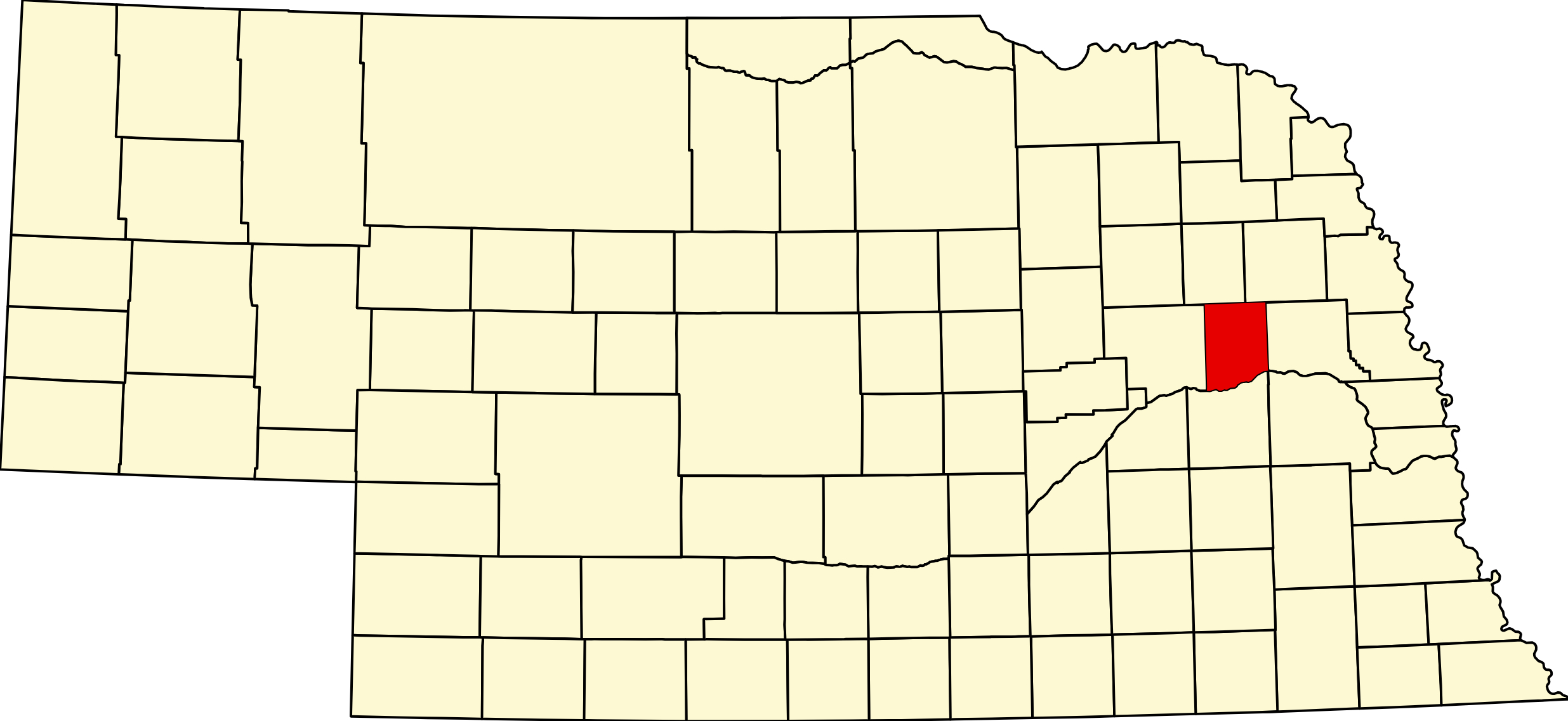 MapofNebraskahighlightingColfaxCounty Nebraska Directory Map of Nebraska highlighting Colfax County