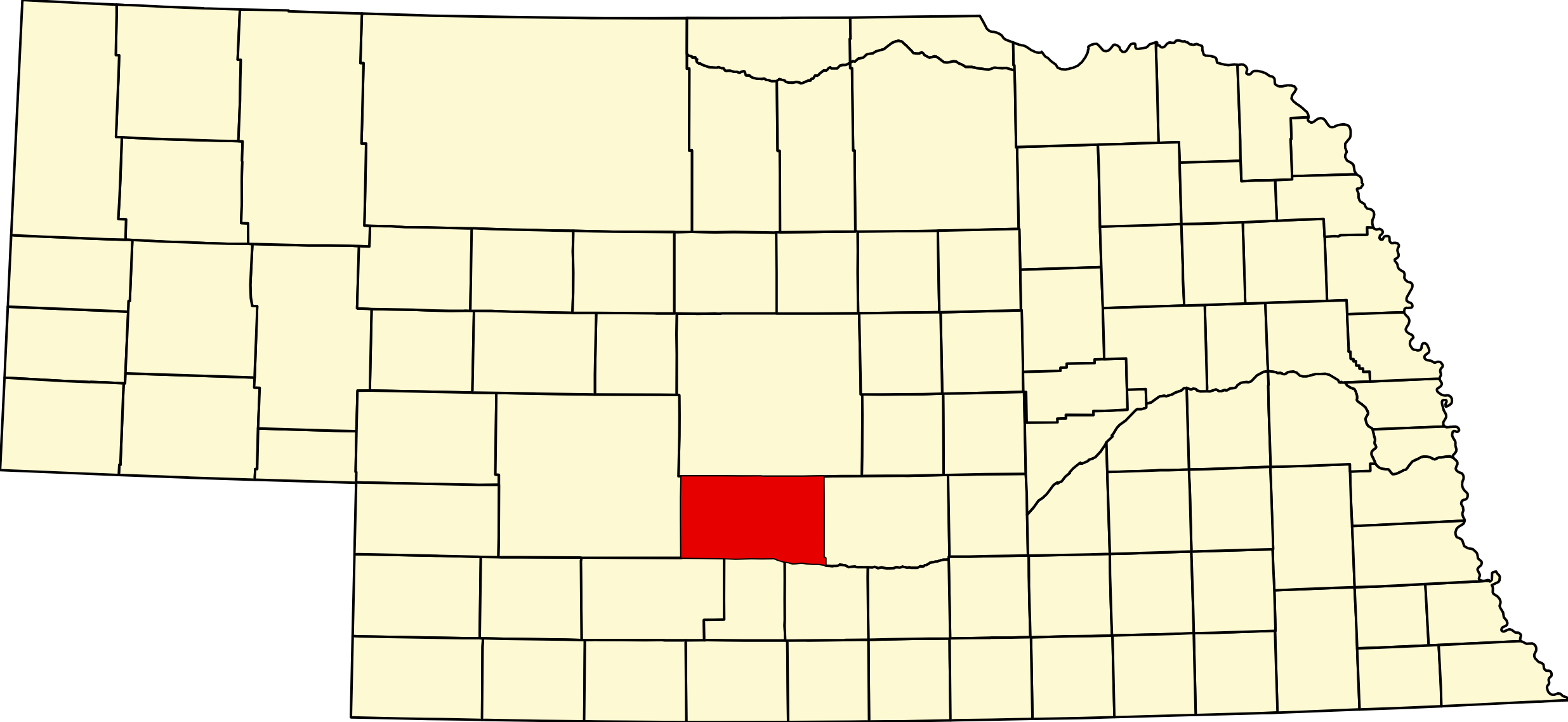 MapofNebraskahighlightingDawsonCounty Map of Nebraska highlighting Dawson County