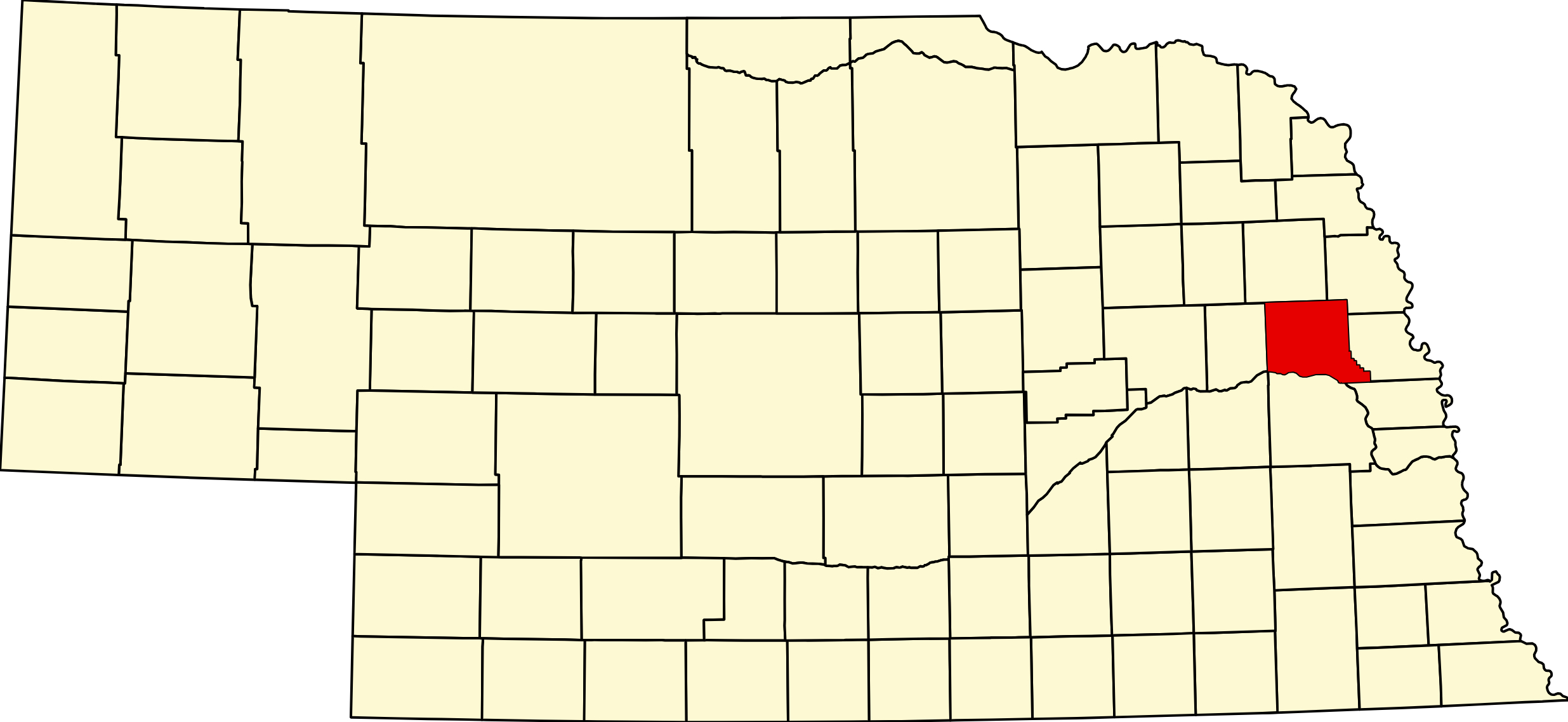 MapofNebraskahighlightingDodgeCounty Nebraska Directory Map of Nebraska highlighting Dodge County