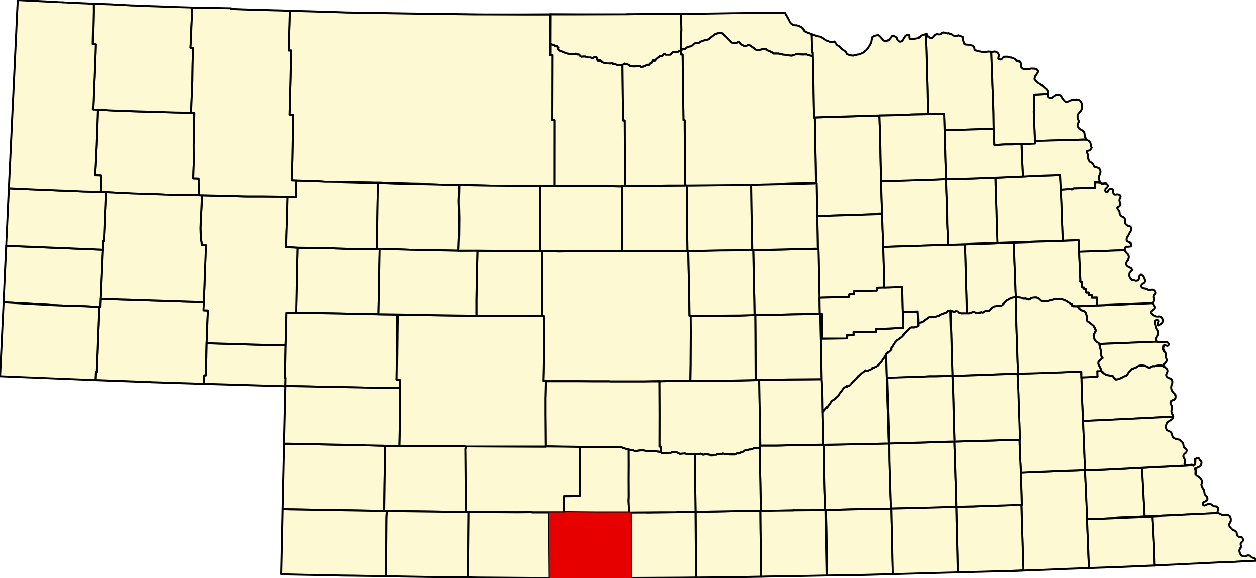 Map of Nebraska highlighting Furnas County
