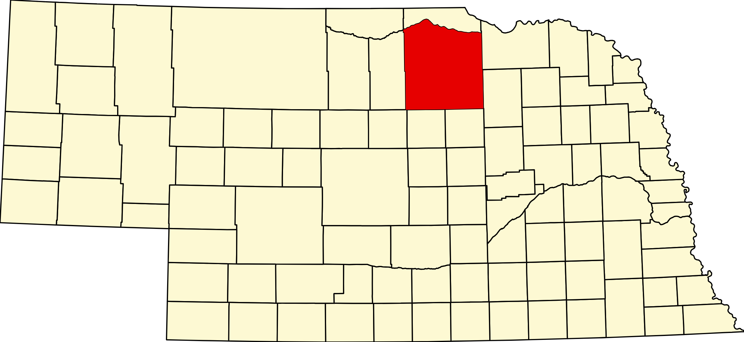 MapofNebraskahighlightingHoltCounty Nebraska Directory Map of Nebraska highlighting Holt County