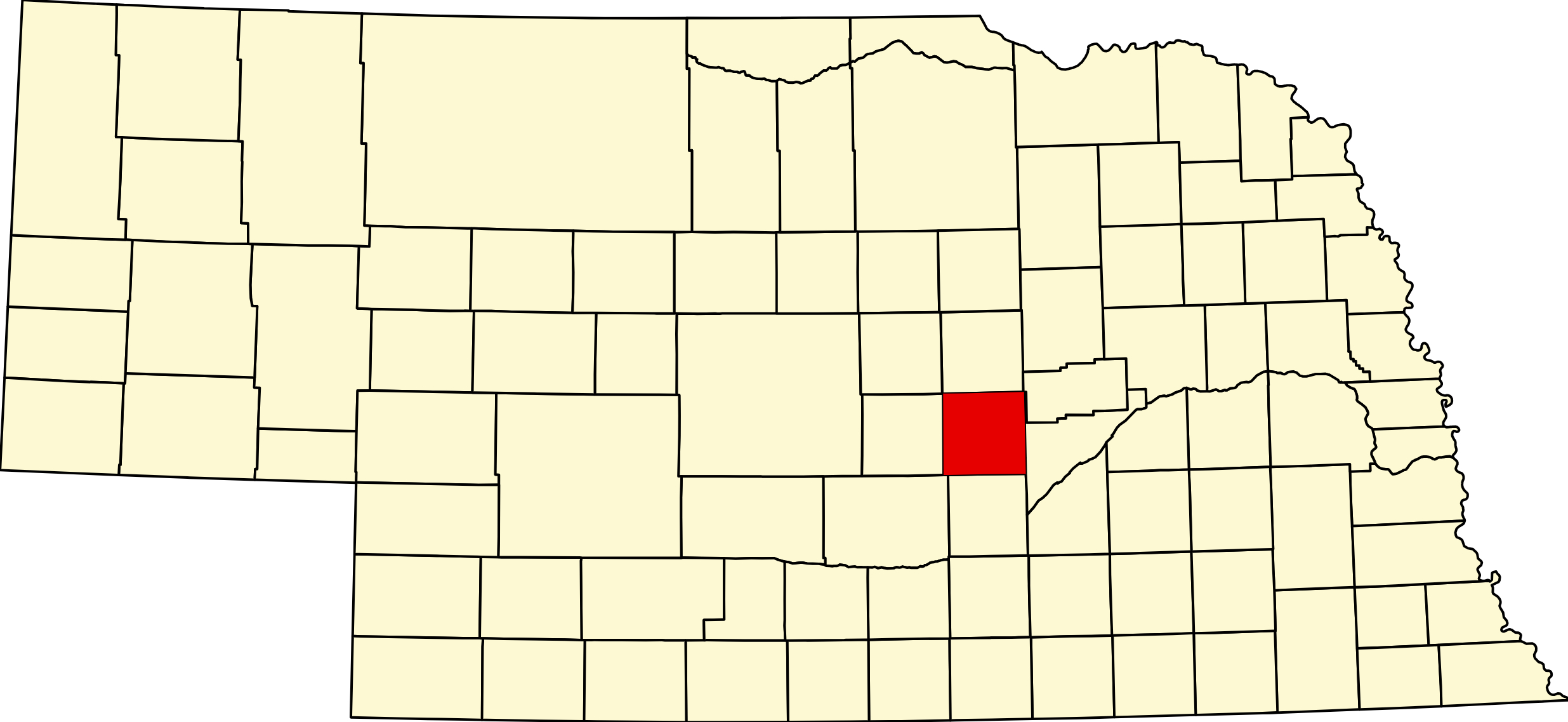 MapofNebraskahighlightingHowardCounty Map of Nebraska highlighting Howard County