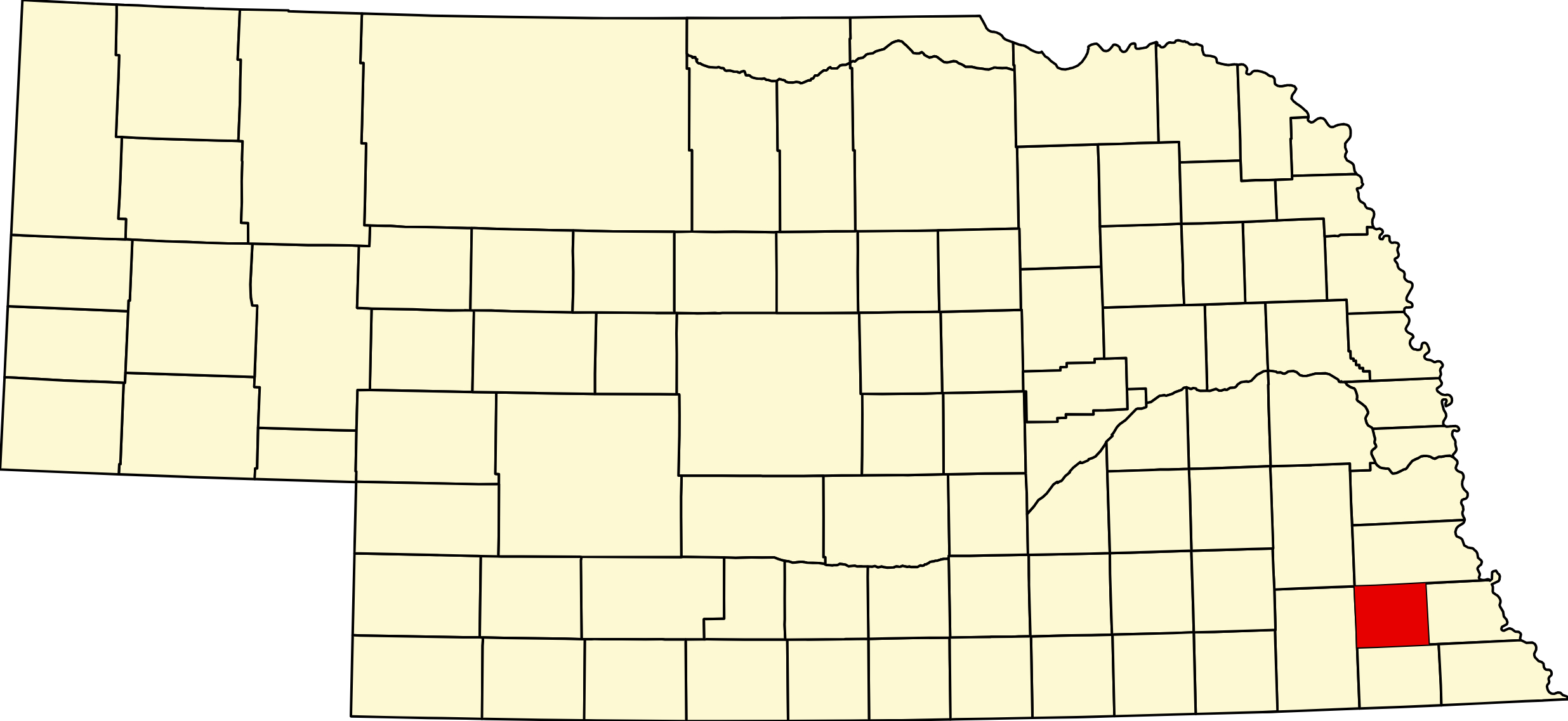 MapofNebraskahighlightingJohnsonCounty Nebraska Directory Map of Nebraska highlighting Johnson County