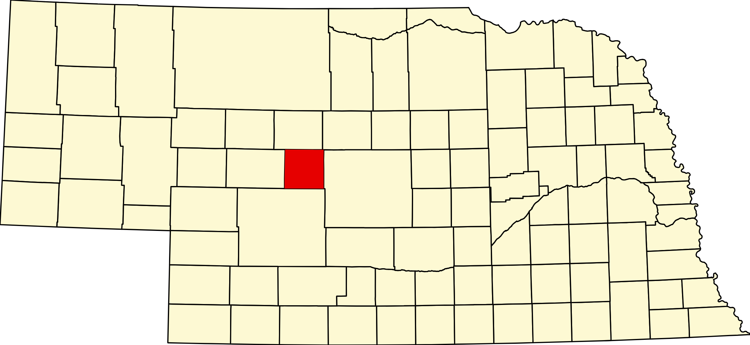Map of Nebraska highlighting Logan County