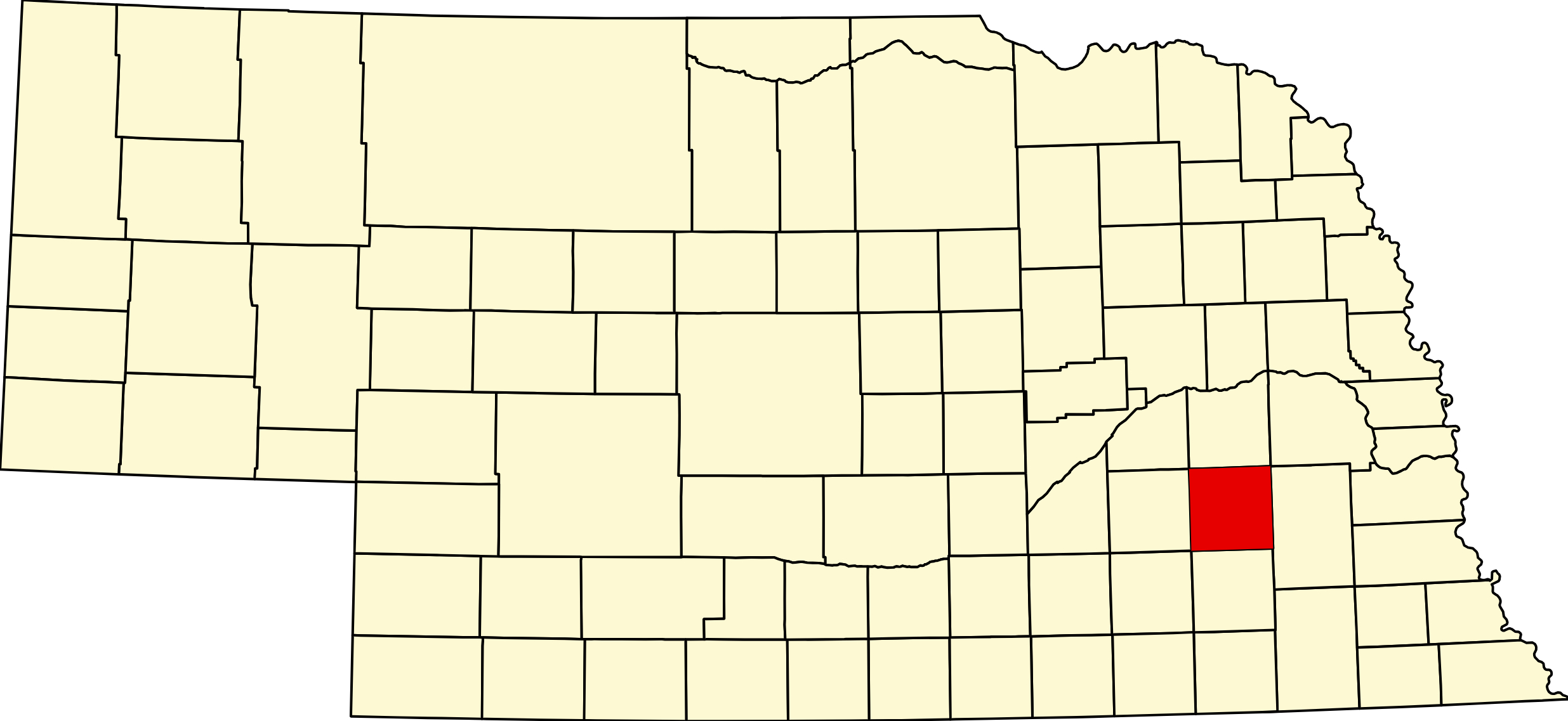 MapofNebraskahighlightingSewardCounty Nebraska Directory Map of Nebraska highlighting Seward County