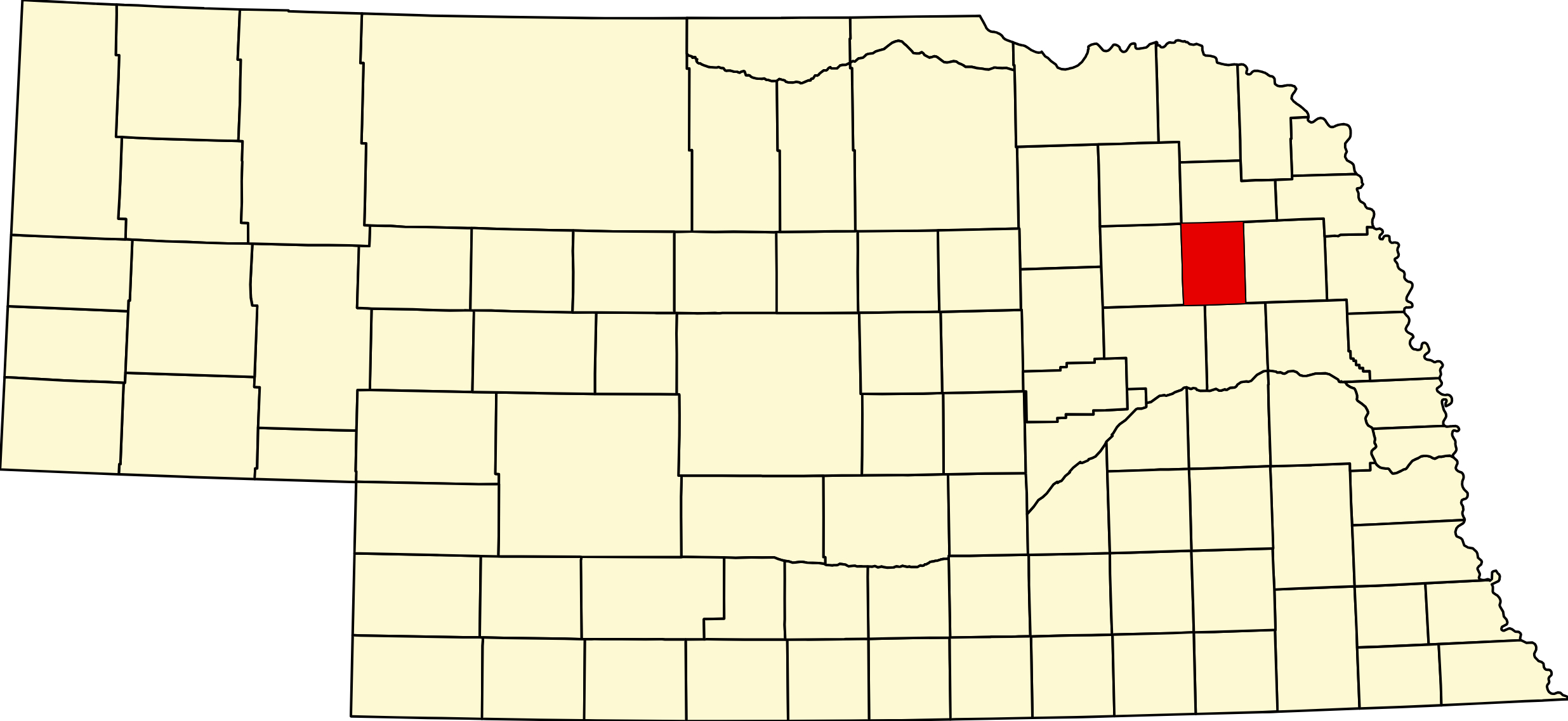 Map of Nebraska highlighting Stanton County Nebraska Nebraska Directory Map of Nebraska highlighting Stanton County Nebraska