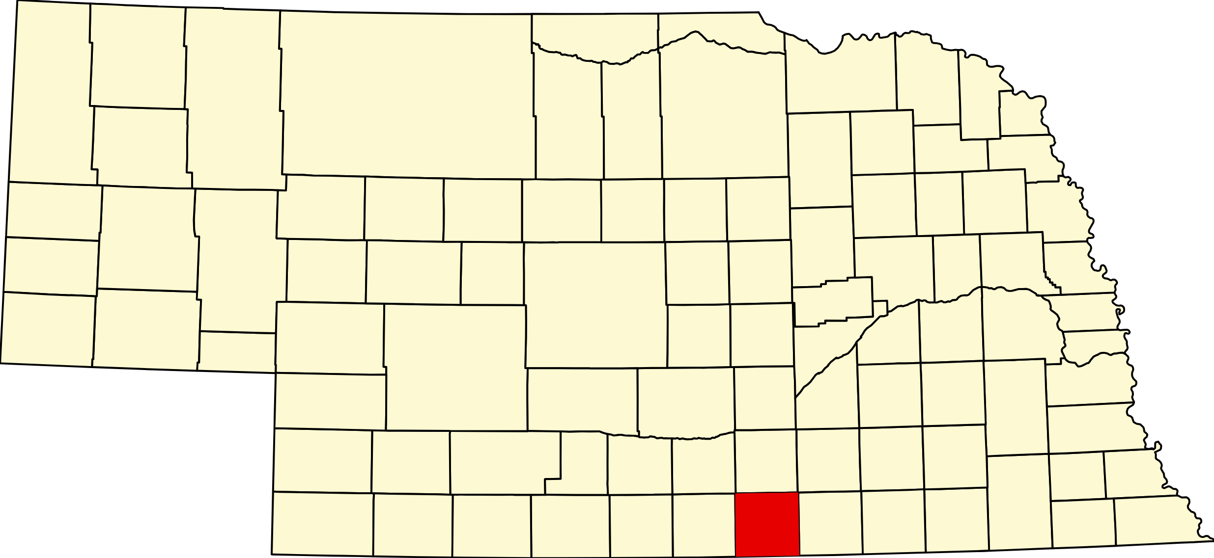 Map of Nebraska highlighting Webster County Nebraska