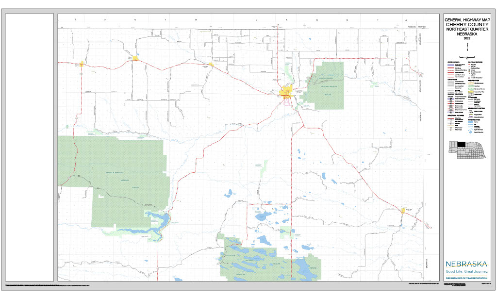 Cherry County Road Map thumbnail, Northeast