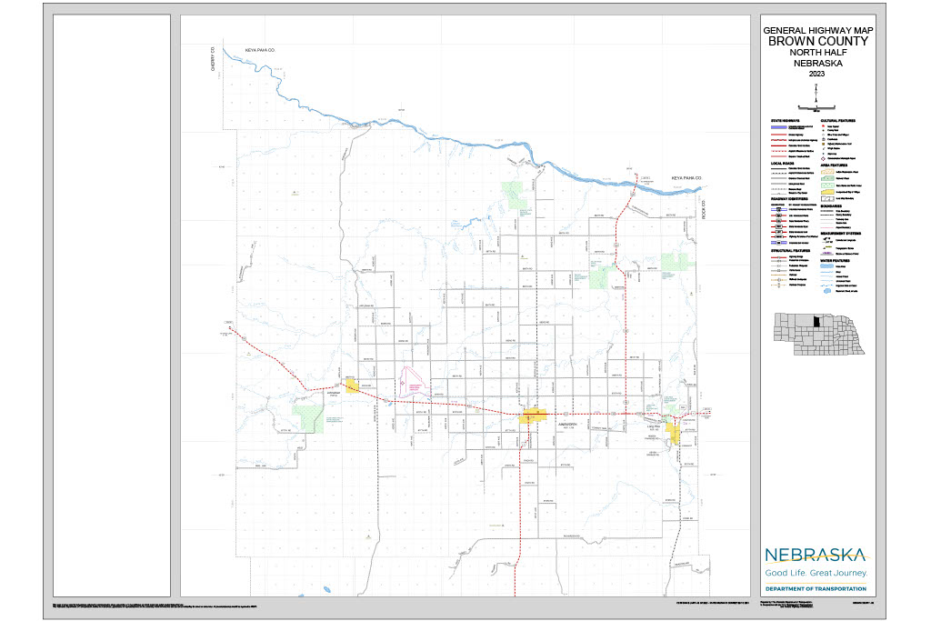 Brown County Road Map thumbnail, North