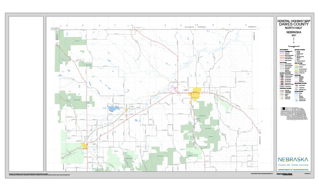 Dawes County Road Map thumbnail, North