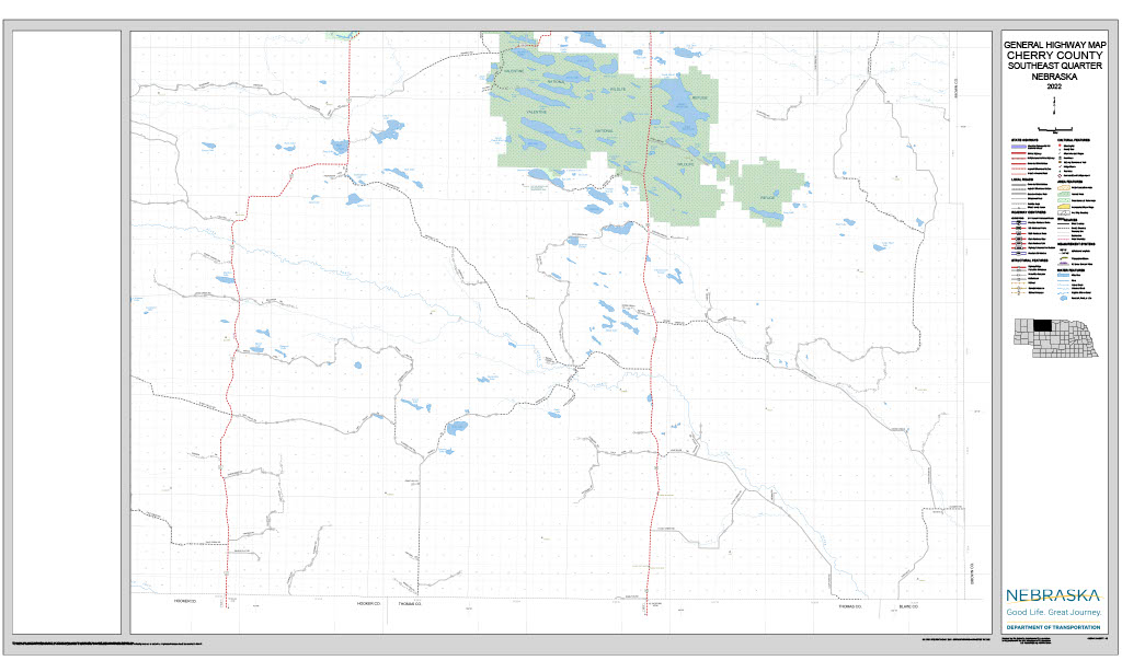 Cherry County Road Map thumbnail, Southeast