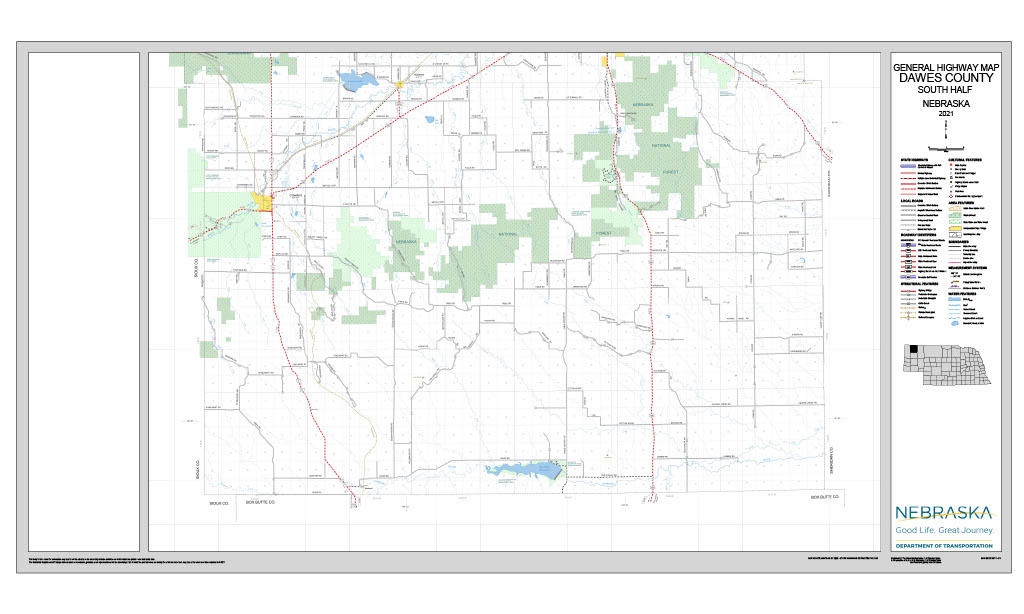 Dawes County Road Map thumbnail, South