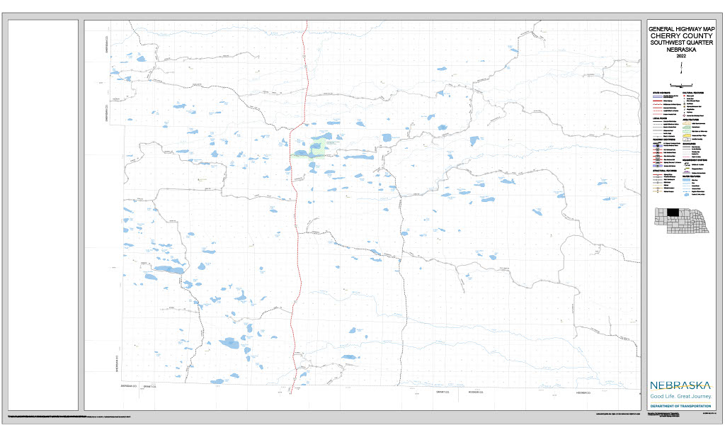 Cherry County Road Map thumbnail, Southwest