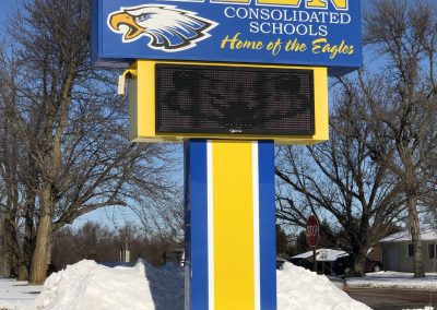 Allen Consolidated Schools sign Home of the Eagles