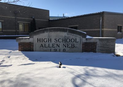 Allen High School cornerstone dated 1918