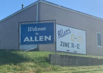 Welcome to Allen sign with Allen Q 125 anniversary banner 1891 2016