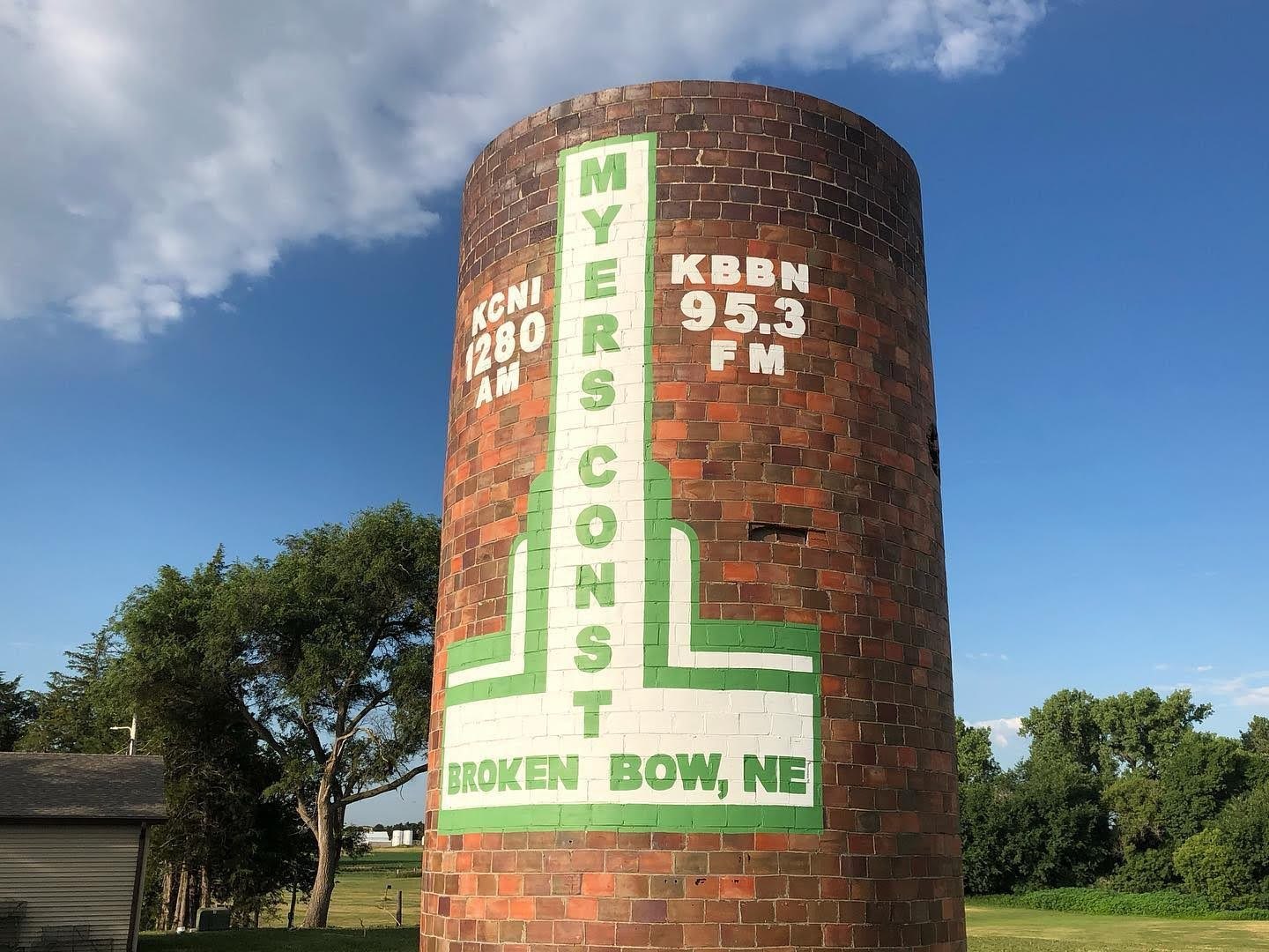 KBBN radio tower sign, Broken Bow, Nebraska