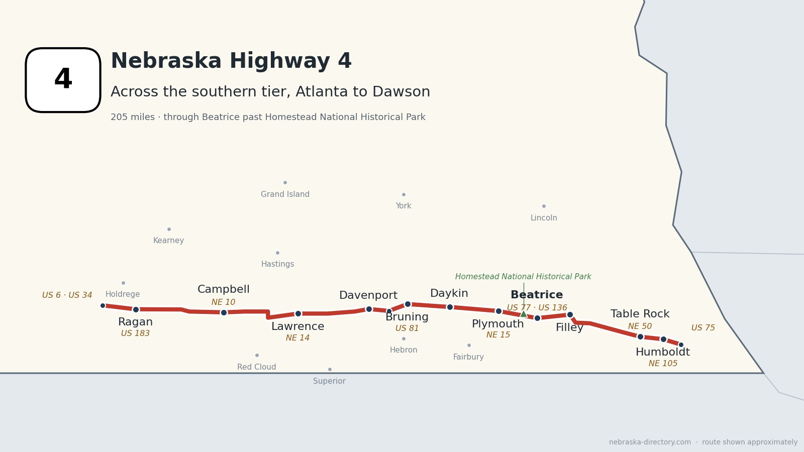 Nebraska-Highway-4-Map Map of Nebraska Highway 4
