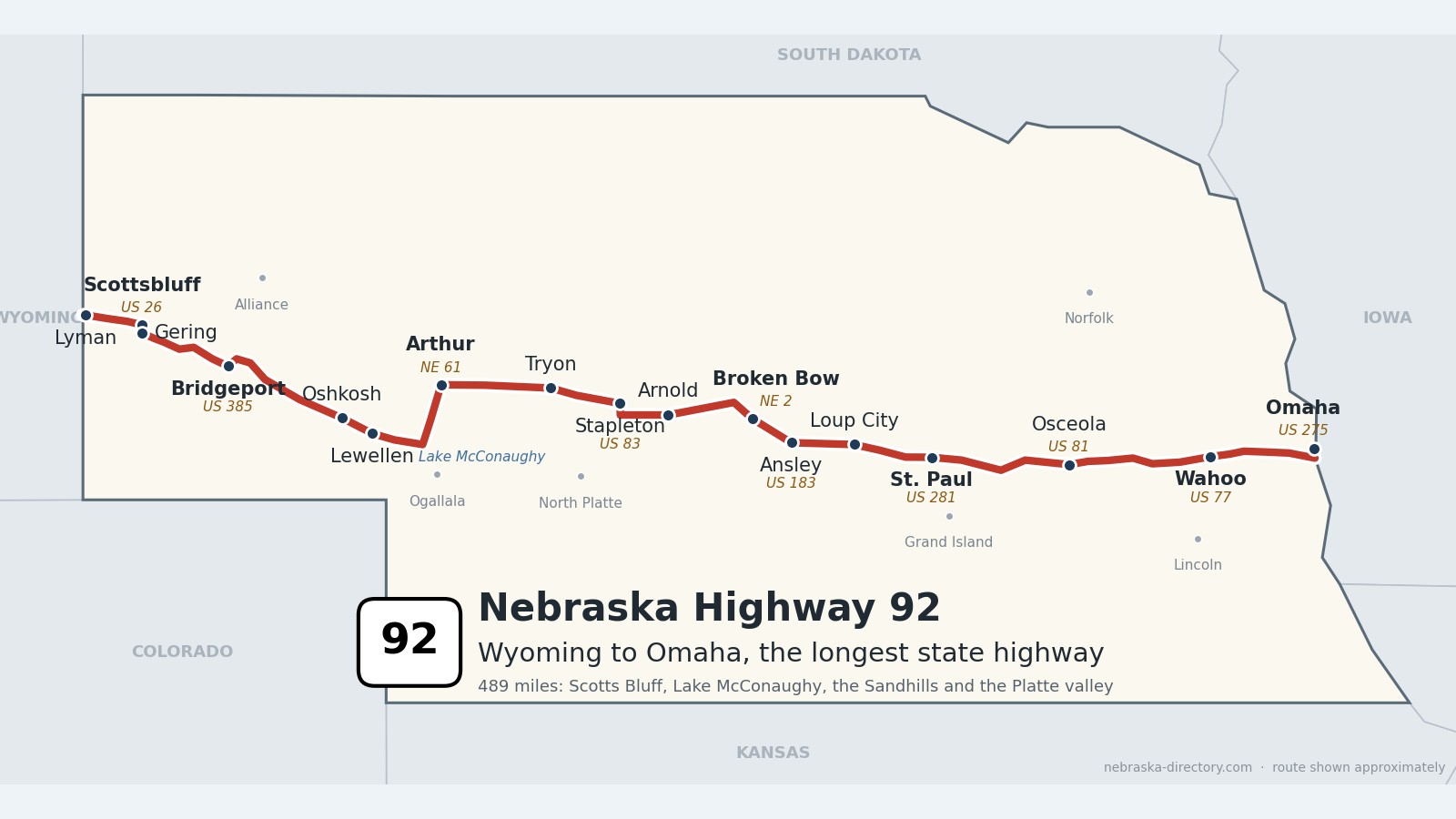 Nebraska-Highway-92-Map