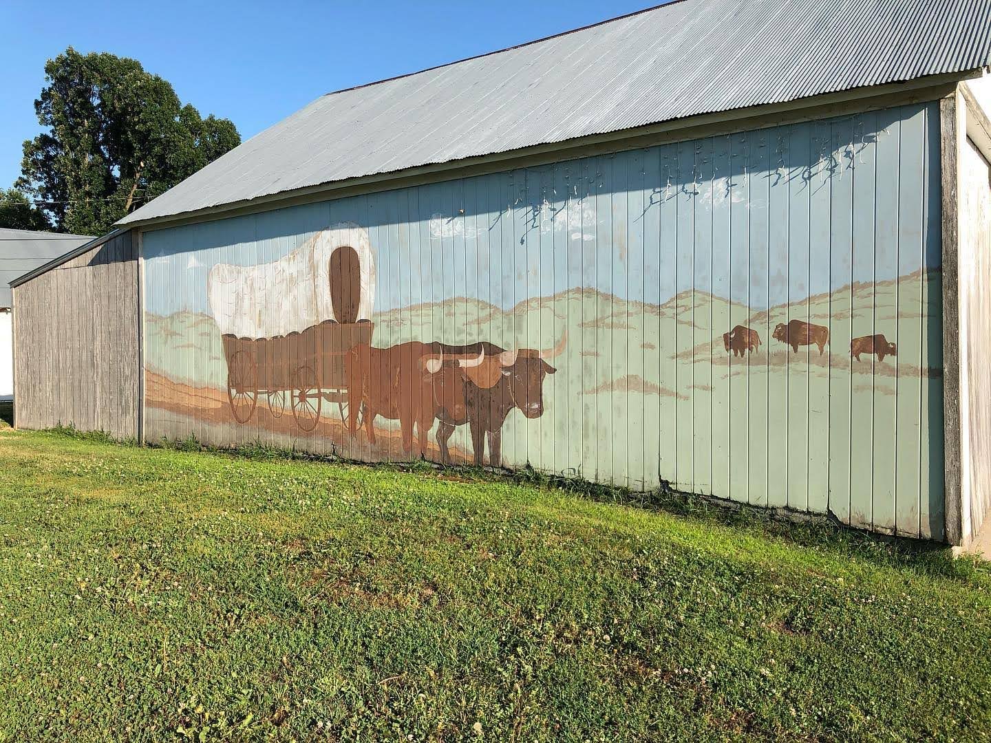 Covered wagon mural, Amherst, Nebraska Covered wagon mural, Amherst, Nebraska