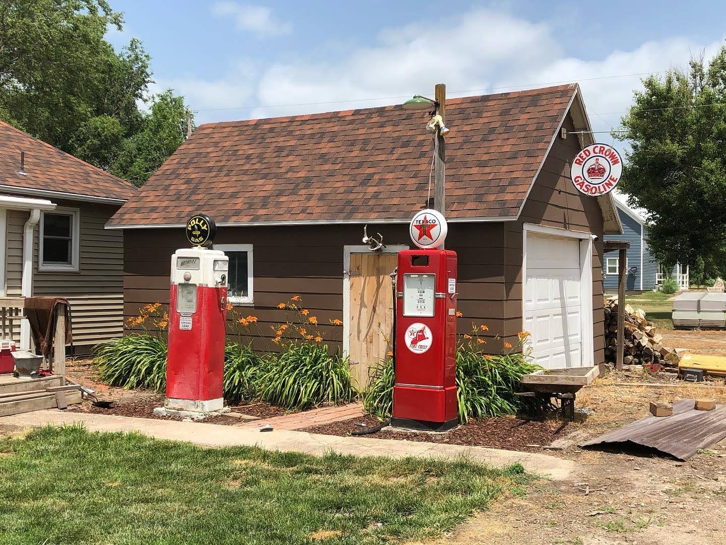 Vintage gas pumps, Ayr, Nebraska