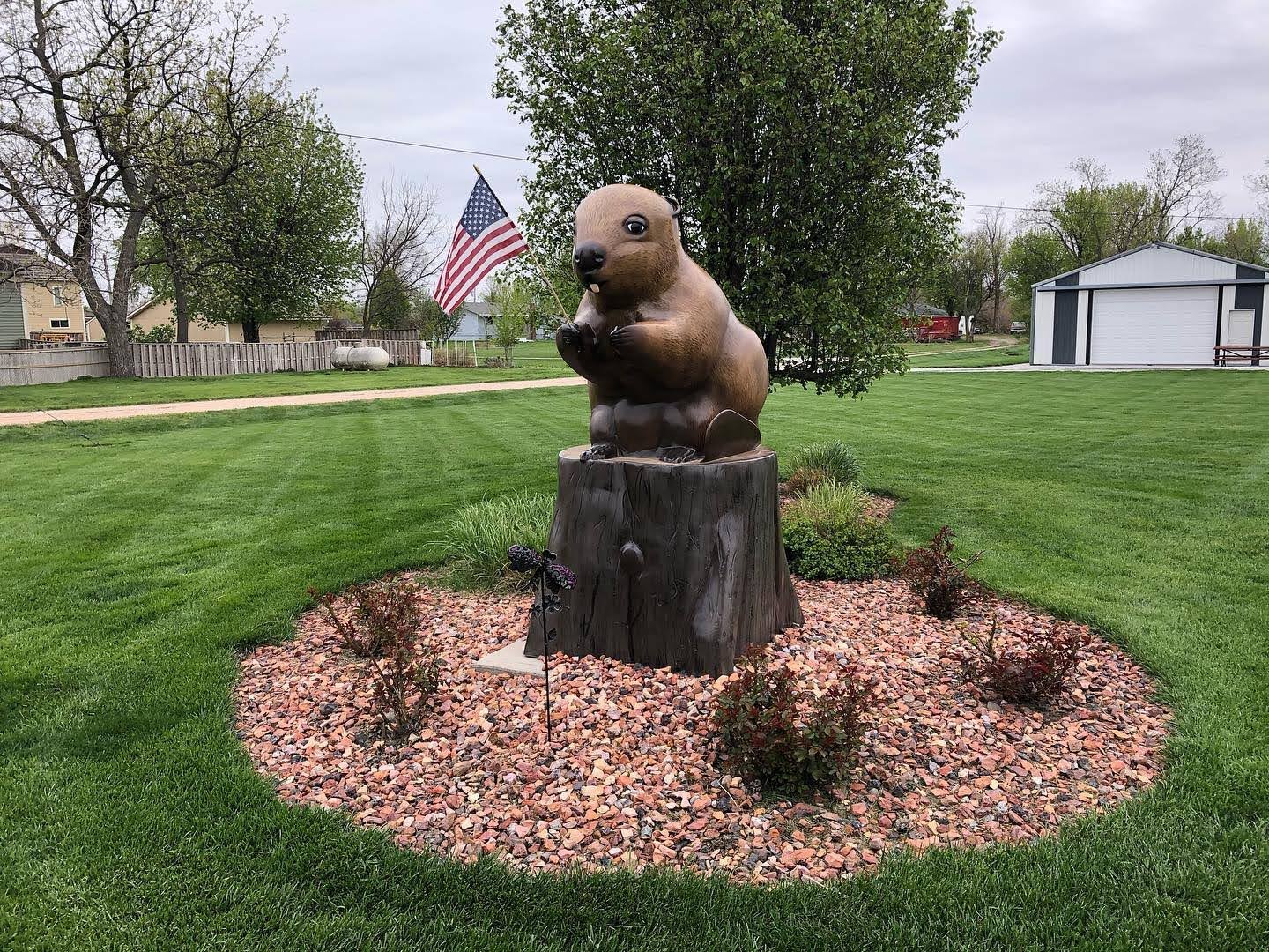 Beaver sculpture, Beaver Crossing, Nebraska