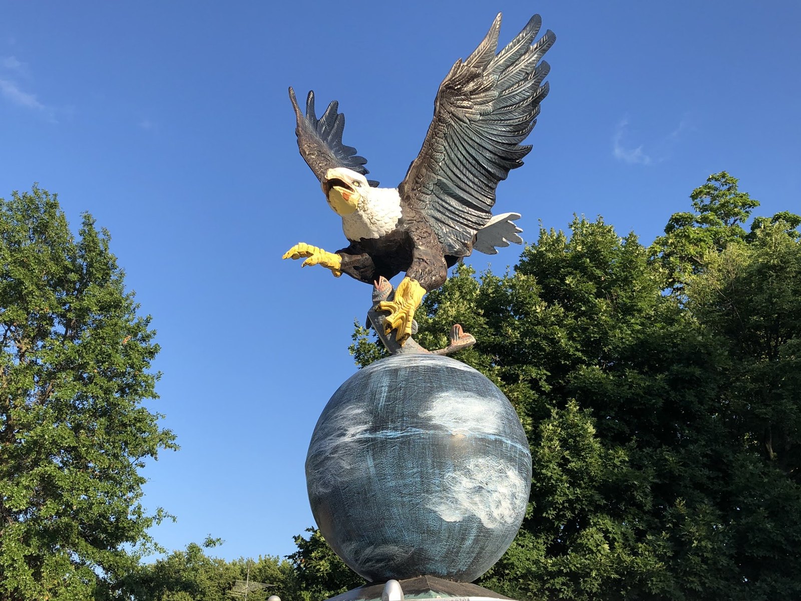 Eagle statue at the veterans memorial, Bellwood, Nebraska