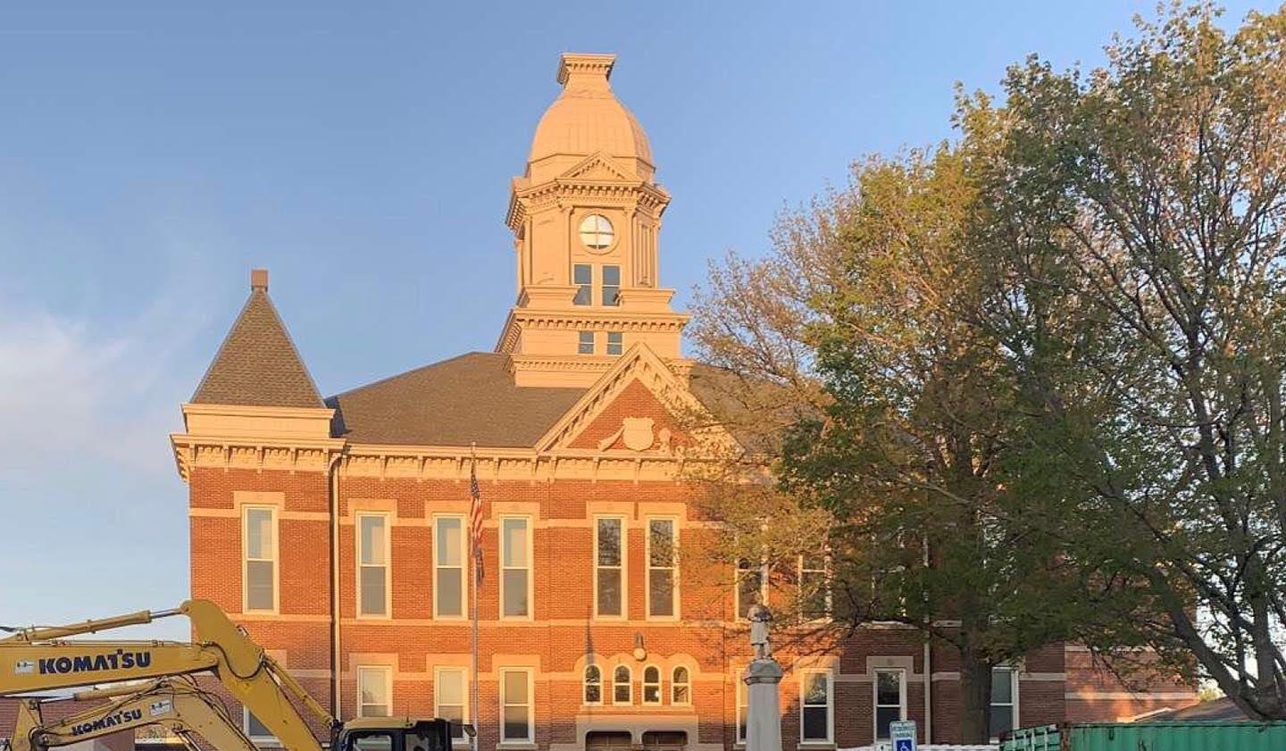 Washington County Courthouse at sunset, Blair, Nebraska