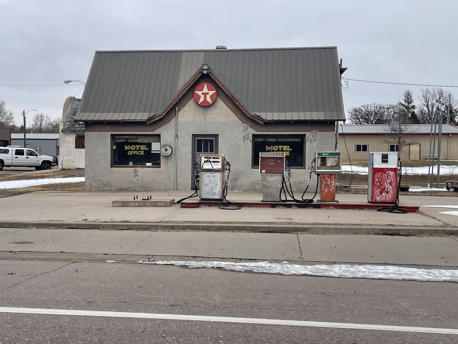 Old Texaco service station, Brady, Nebraska