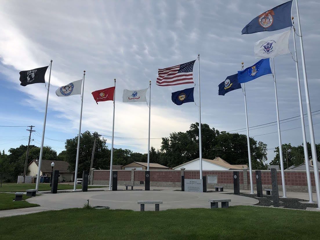 Veterans memorial flags, Burwell, Nebraska Veterans memorial flags, Burwell, Nebraska