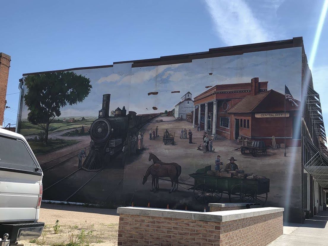 Pioneer mural, Central City, Nebraska Pioneer mural, Central City, Nebraska