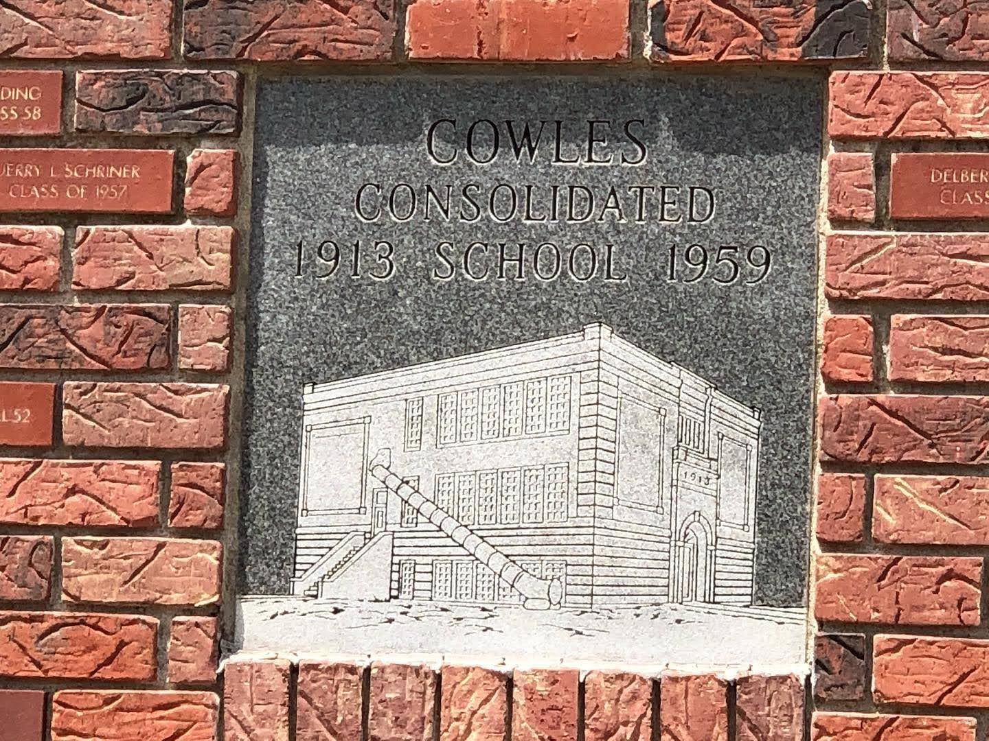 Cowles Consolidated School stone, Cowles, Nebraska Cowles Consolidated School stone, Cowles, Nebraska