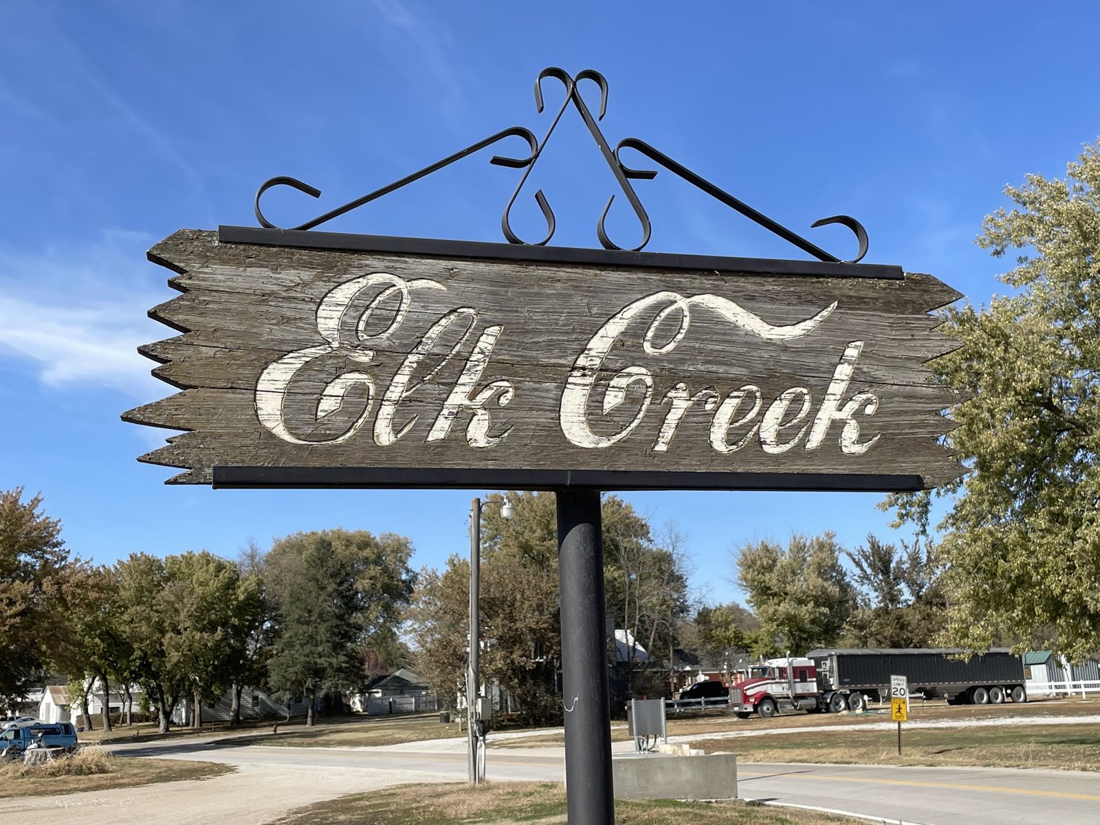 Elk Creek welcome sign, Elk Creek, Nebraska