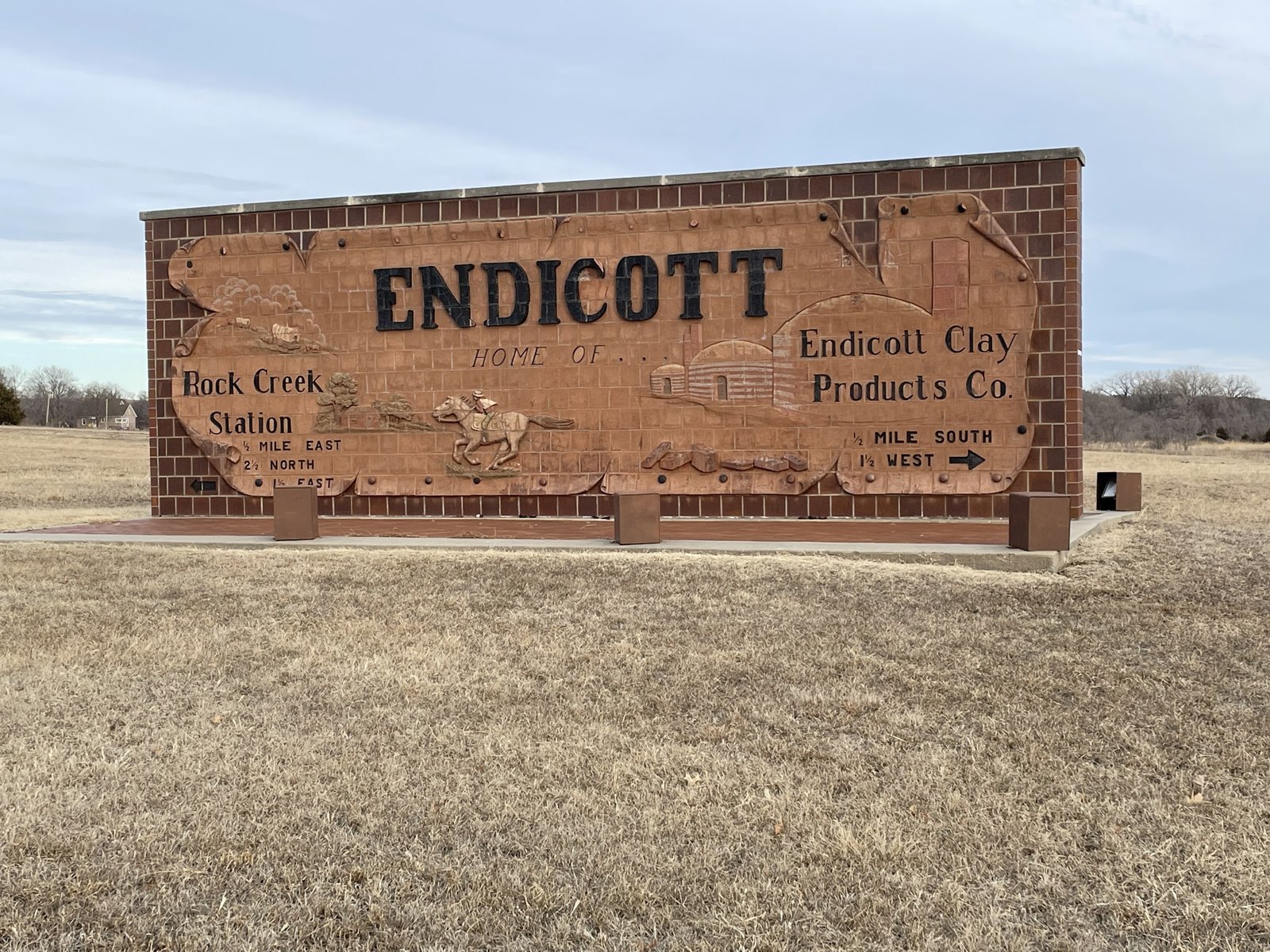 Endicott Clay Products brick sign, Endicott, Nebraska Endicott Clay Products brick sign, Endicott, Nebraska