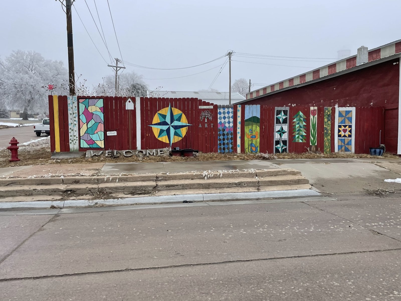 Barn quilt murals, Eustis, Nebraska