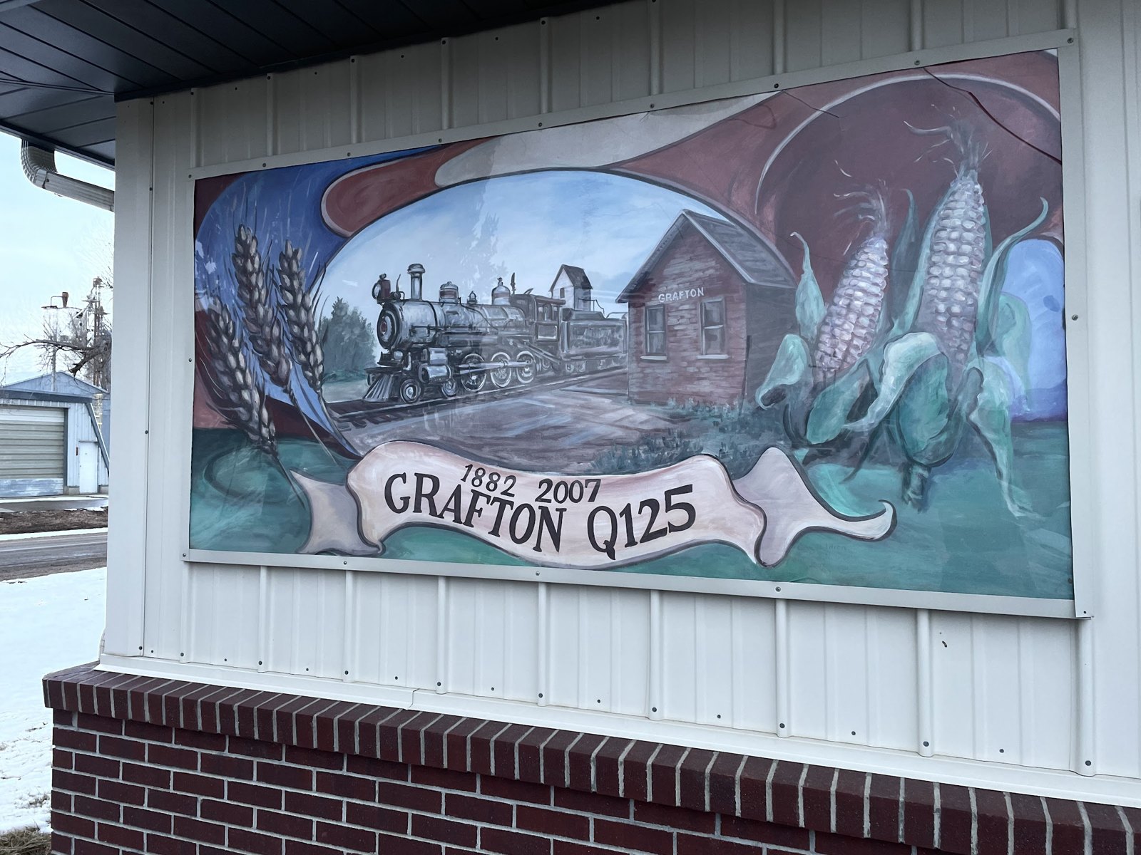 Town history mural, Grafton, Nebraska