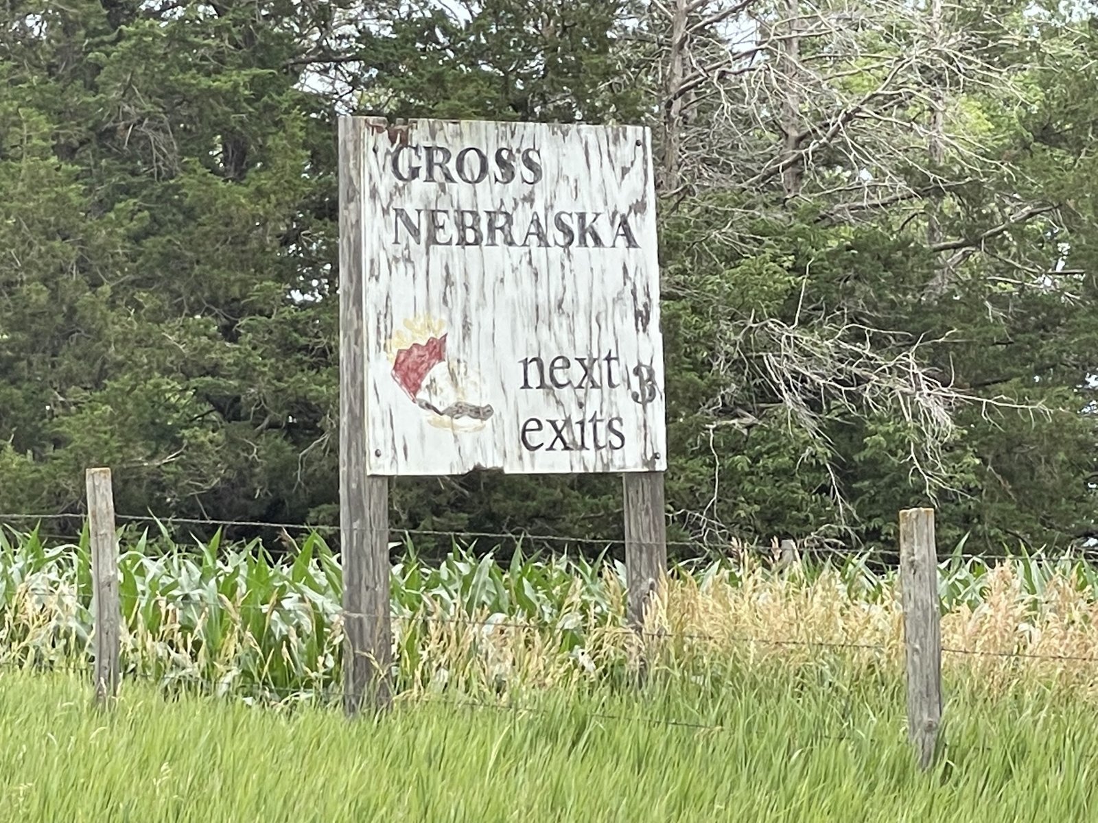 Gross, Nebraska town sign Gross, Nebraska town sign