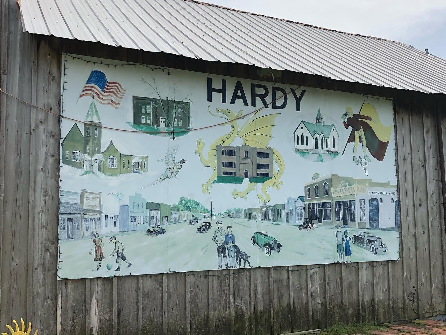 Town history mural, Hardy, Nebraska Town history mural, Hardy, Nebraska