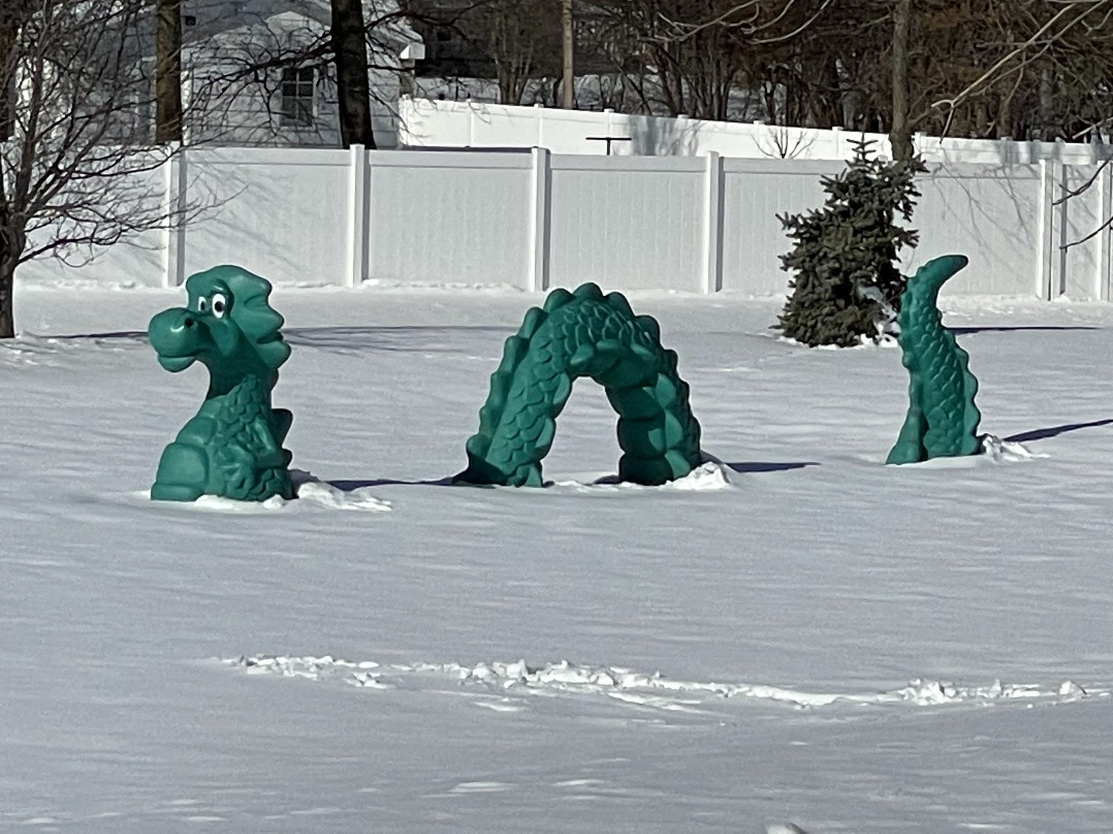 Lake monster sculpture, Juniata, Nebraska Lake monster sculpture, Juniata, Nebraska