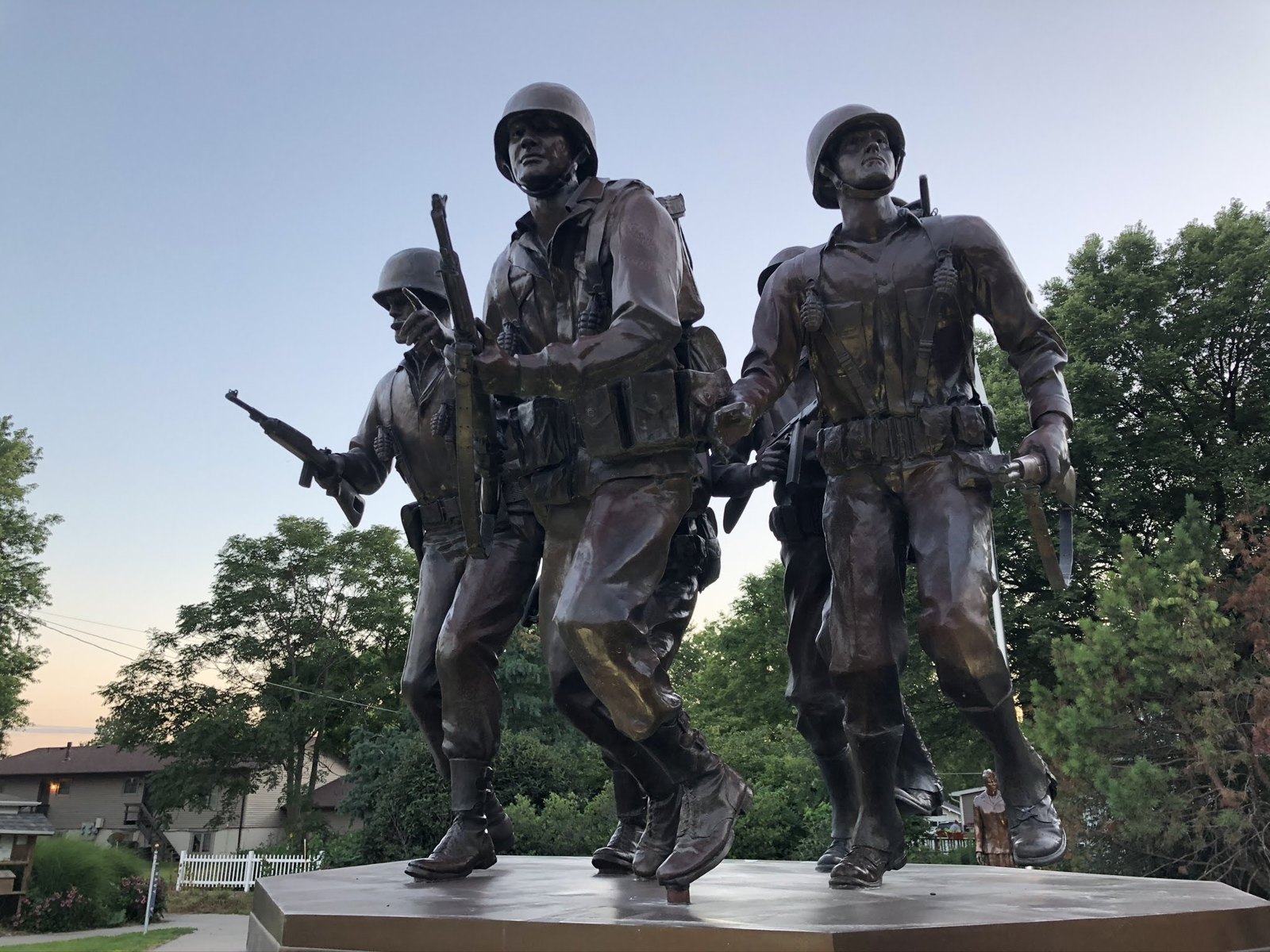 Soldier statues at the veterans memorial, North Bend, Nebraska Soldier statues at the veterans memorial, North Bend, Nebraska