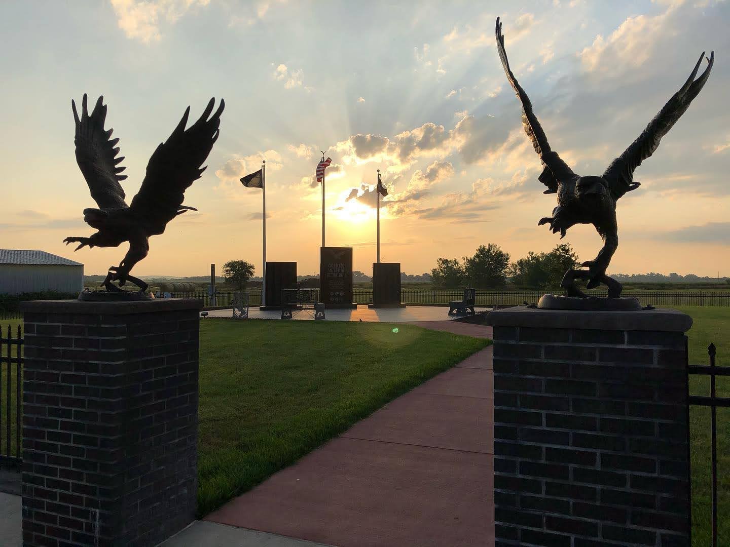 Eagle statues at the veterans memorial, Overton, Nebraska Eagle statues at the veterans memorial, Overton, Nebraska