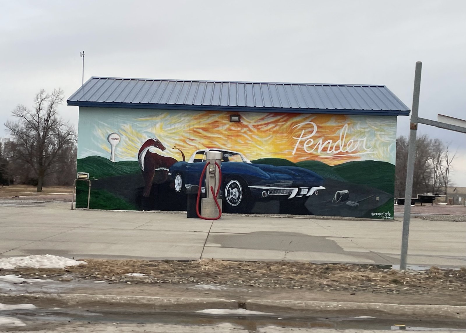 Mural downtown, Pender, Nebraska