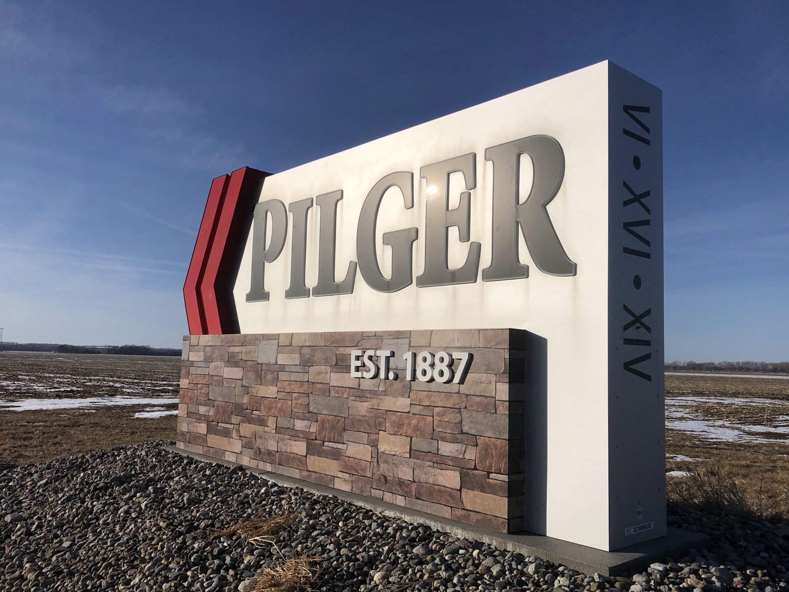 Pilger Est. 1887 sign, Pilger, Nebraska
