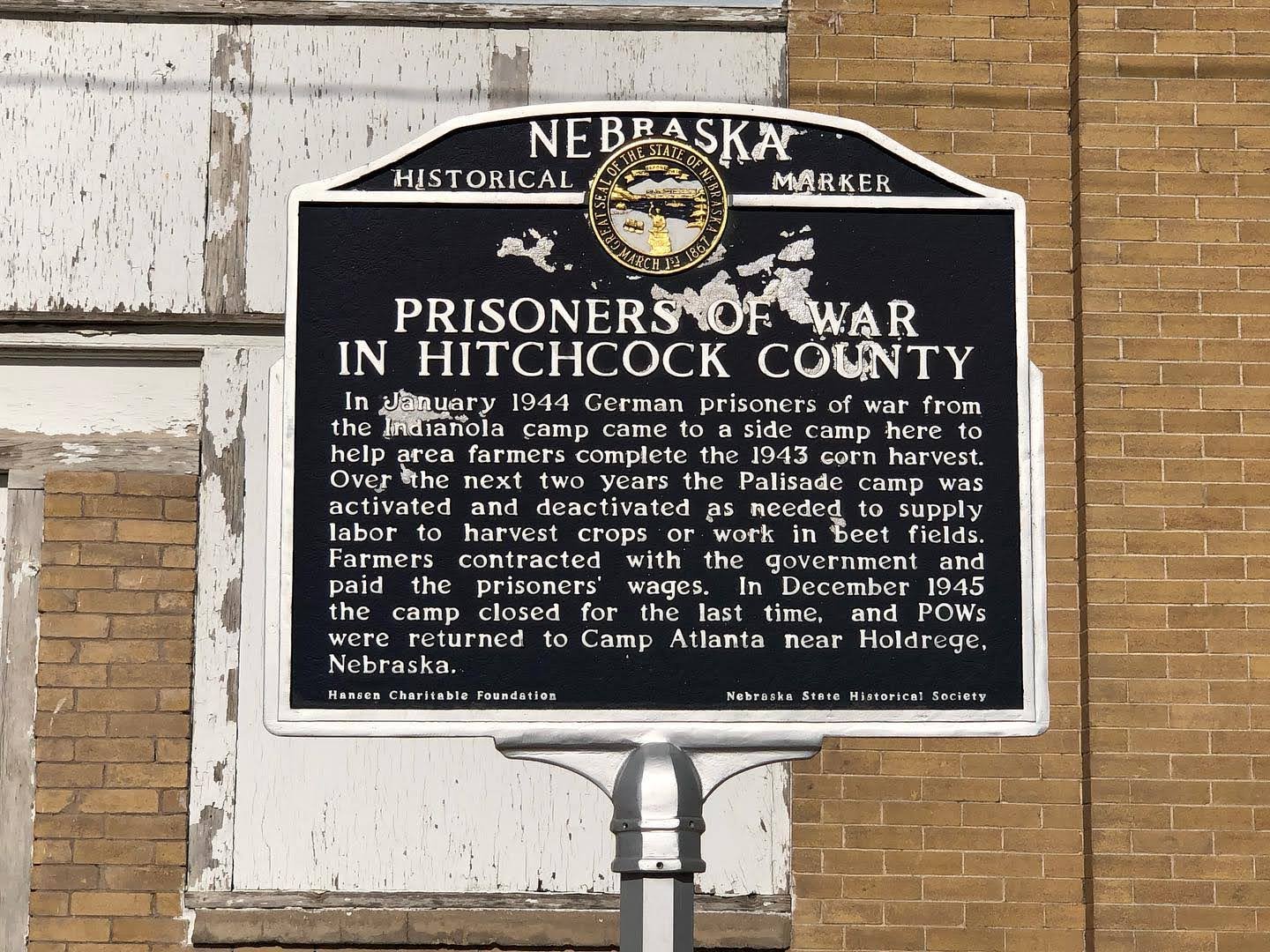 Prisoners of War in Hitchcock County Historical Marker