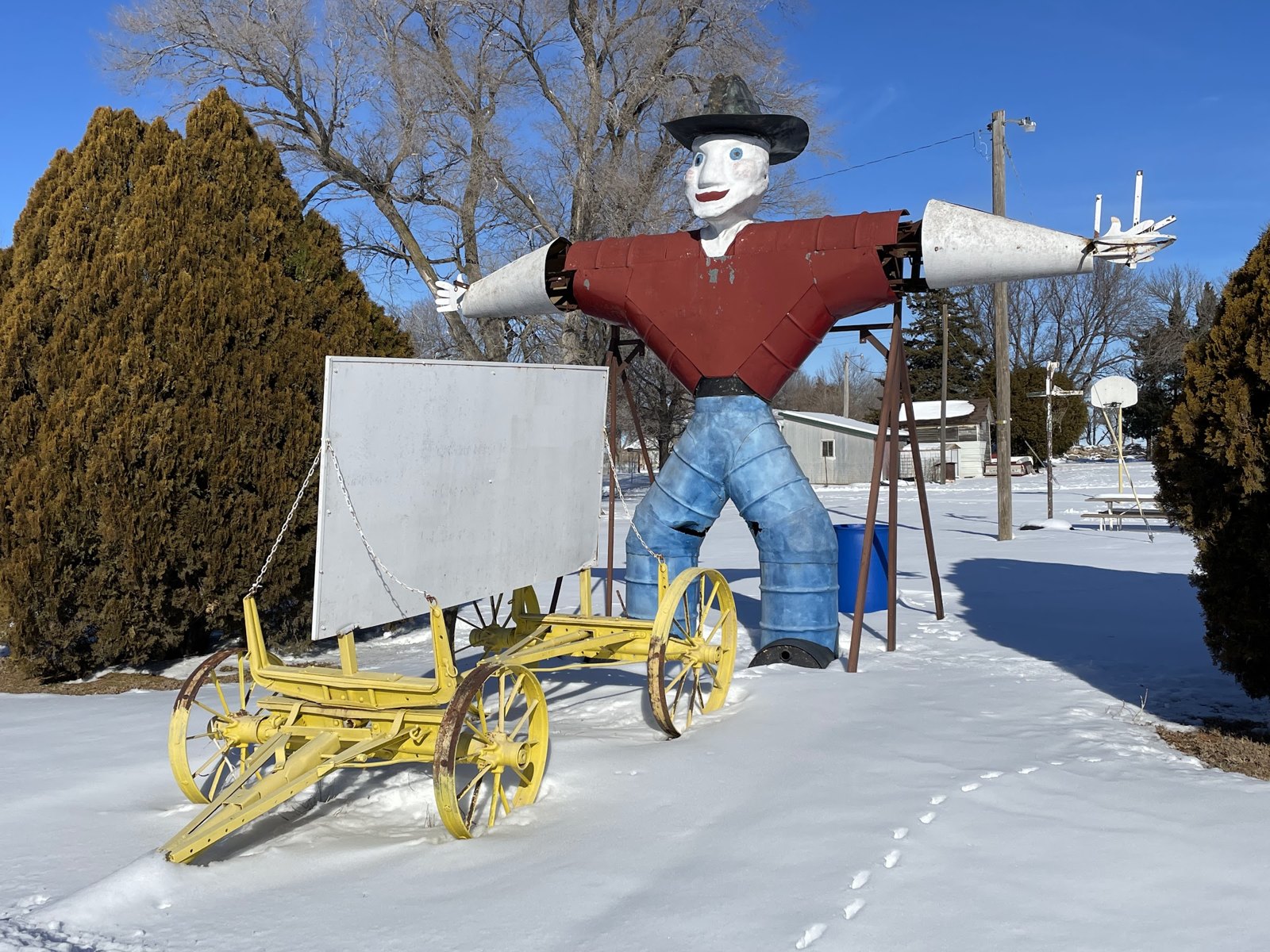 Roadside cowboy figure, Prosser, Nebraska